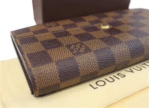 lv damier ebene or monogram|Louis Vuitton Vintage Damier Ebene Canvas Long Bifold Wallet.